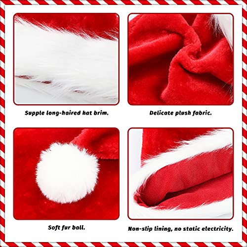 Christmas Santa Hat for Adults Bright Red Holiday Party Accessory
