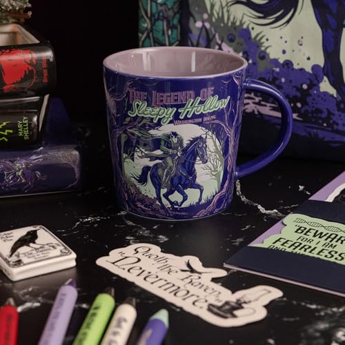 14 oz Ceramic Coffee Mug with Gothic Sleepy Hollow Design - Perfect for Book Lovers