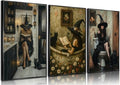 Witch Bathroom Wall Art Poster Set - Gothic Black Cat & Witch Reading in Bathtub, 24x16 Inches, Dark Academia Decor, Halloween & Gothic Home Decor Variation of THIS listing