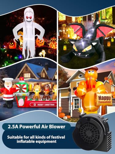 Inflatable Air Blower Replacement Kit with 10 LED Lights - 2.5A/1PC + White Light