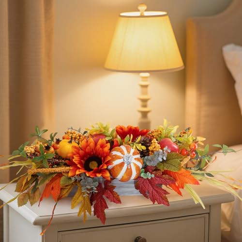 Fall Centerpieces for Tables - 28-Inch Autumn Table Decor - Fall Centerpieces - Pinkpuii