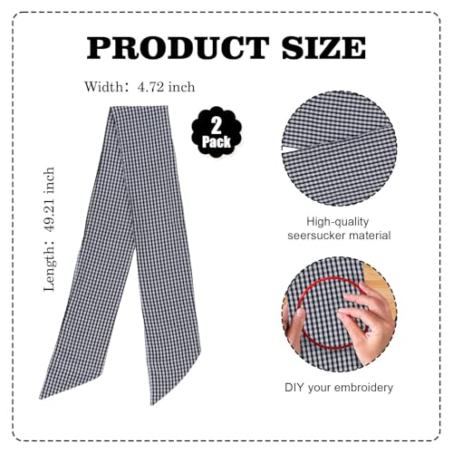 Black Gingham Wreath Bow Set - 2 Pack for Door Decoration - Modern Farmhouse Style - Variation: Black