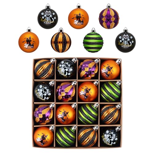 Large Halloween Tree Decorations Set - 16 Shatterproof Ornaments for Indoor Use