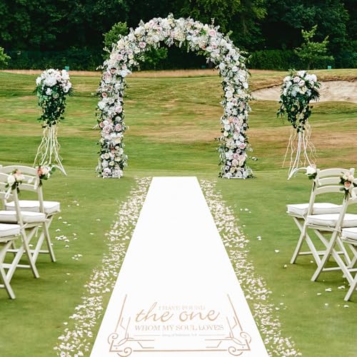 Gold Wedding Aisle Runner 3x50 Feet - Indoor Outdoor Rope Carpet for Ceremony & Parties