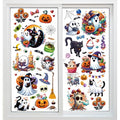 Halloween Party Decorations - 9 Sheets Ghost Bat Spider Vampire Window Clings - Halloweenr Variation