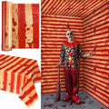 14.2 x 3.4 Inch Creepy Carnival Tablecloth Roll - Bloody Red & White Stripes for Halloween Party Decorations
