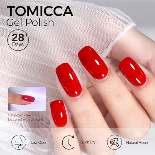 Red Gel Nail Polish 15ml - Long Lasting Soak Off UV LED Manicure - Ruby Red Variation