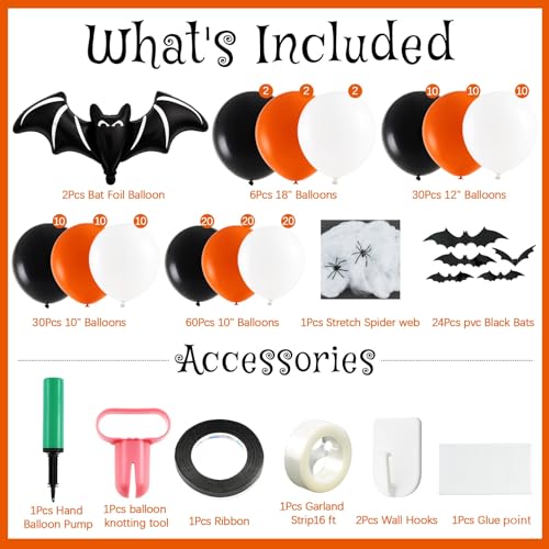 Halloween Balloon Garland Arch Kit 130pcs - Trendy, Includes Pump & Web - Variation of THIS listing