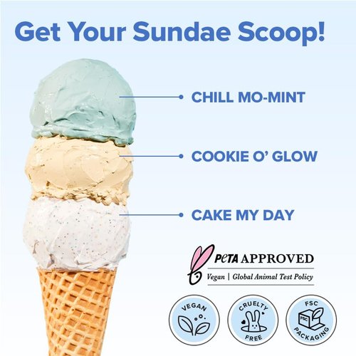 I DEW CARE Wash Off Face Mask Set - Sundae Scoop | Skincare Set for Girls & Teens, Face Mask Kit, Moisturizing & Soothing, Hydrating, Hyaluronic Acid, Travel Mini, Stocking Stuffers, Teen Girl Gifts