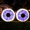 Purple Halloween Inflatable Eyes Set - 3Ft Outdoor Yard Decoration with LEDs