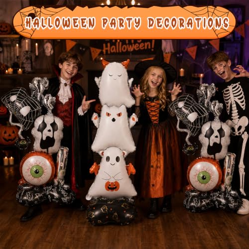 3pcs Halloween Ghost Foil Balloons - Spooky Party Decorations