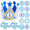 Blue Felt Children's Birthday Crown with Reusable Numbers - Party & Celebration