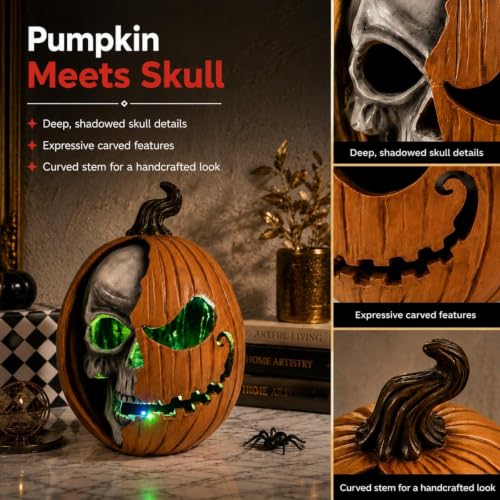 Halloween LED Jack O'Lantern Pumpkin Skull Light Decor for Home & Garden