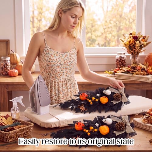 Halloween Black Teardrop Swags - 2 Pack Spooky Pumpkin Ghost Decor with Variation