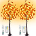 5FT Fall Maple Tree Lights - 90 LEDs, Remote & 8 Flashing Modes, Outdoor Decor - 2 Pack