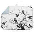 Sanwarm Absorbent Dish Drying Mat for Kitchen - Halloween Black Crow 16x18 Inches