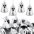 Halloween Disco Ghosts Decor - 16 Reflective Mirror Ornaments for Party & Home