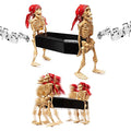 Walking Corpse Skeleton Coffin Prop - Light Up Halloween Animatronic for Indoor & Outdoor Haunted House, Spooky Yard Decor, Moving Skeleton with Skull Casket - Variation: Walking Corpse