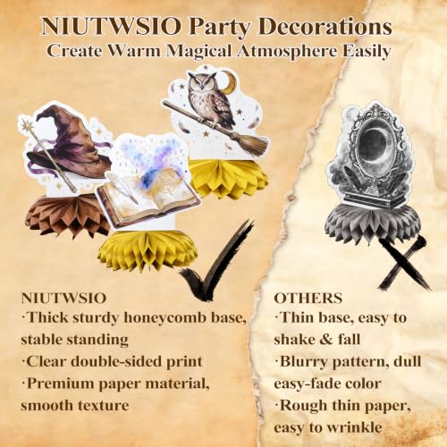 Wizard Honeycomb Centerpieces Set - 12pcs 3D Table Decorations for Parties