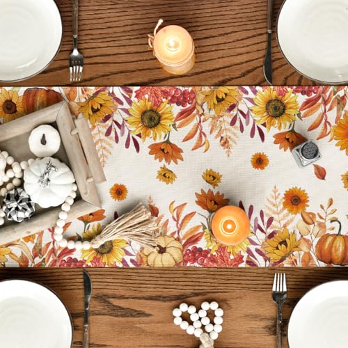 Artoid Mode 210 GSM Fall Table Runner 13x108 Inch Orange Home Decor
