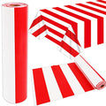 Party Greeting Red and White Striped Long Tablecloth Roll - Carnival & Party Supplies