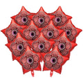 Mystery Theme Party Balloons - Red Flower Foil Balloons Set, 12 Pcs