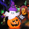 5 FT Halloween Inflatable Pumpkin Ghost Cat Yard Decor with LEDs Waterproof Outdoor Decorations