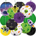 Alien UFO Paper Lanterns Party Decorations - 17 Pcs Space Theme Set