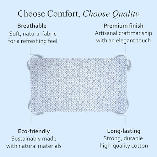 Indigo Regal Cotton Square Tablecloth 60x60 Inches - Indian Block Print