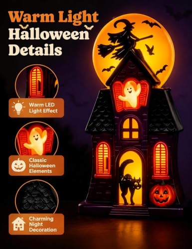 Halloween Haunted House Decorative Light USB LED Tabletop Lamp - Witch Variant