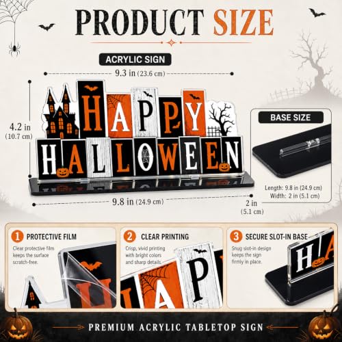 Happy Halloween Sign Indoor Decorations for Office & Home Festive Decor
