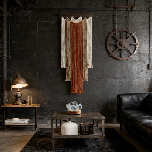 Macrame Wall Hanging Boho Fiber Tapestry - 15.7x47.2Inch, Variation B