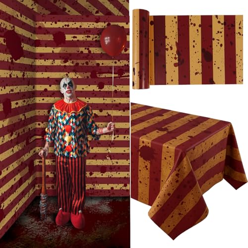 Halloween Creepy Carnival Backdrop Roll - 98 ft Blood Handprints & Footprints Decoration - Variation of THIS listing 1