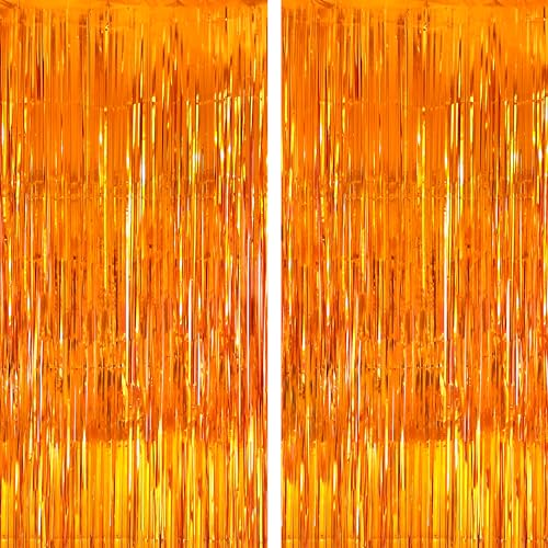 Orange Fringe Backdrop 2 Pack - Fall & Thanksgiving Party Decorations