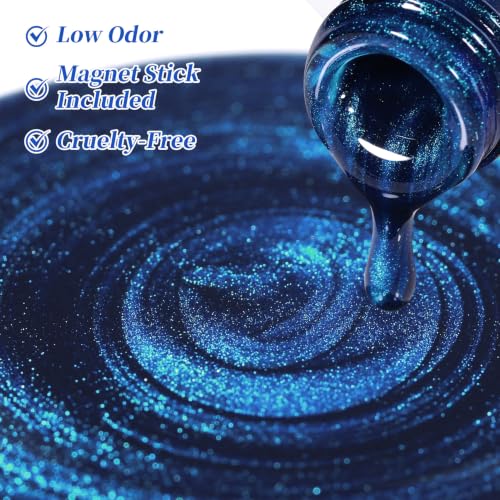 Born Pretty Deep Mystic Blue Cat Magnetic Eye Gel Polish - Moon Phase Variation