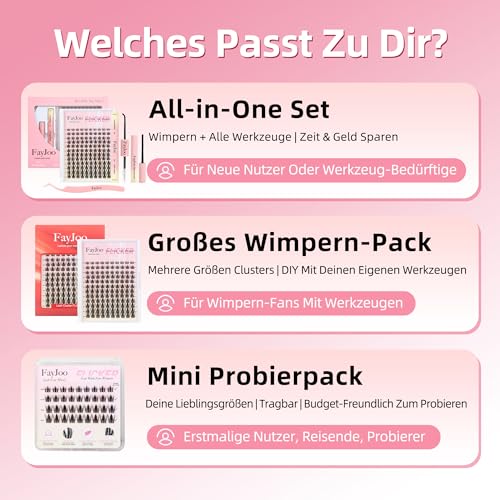 Wispy Spiky Soft Lash Clusters Kit, C Curl 8-18mm, Thin Fiber with 0.05mm Invisible Band, DIY Salon Eyelash Extension Kit with Bond Seal Remover Tweezers, Lightweight, FayJoo FLICKER 11 Kit