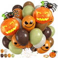 Halloween Balloons Decorations - 50Pcs Fall Pumpkin Ghost Spider Balloons - Orange Green Brown Ivory - Variation of THIS Listing