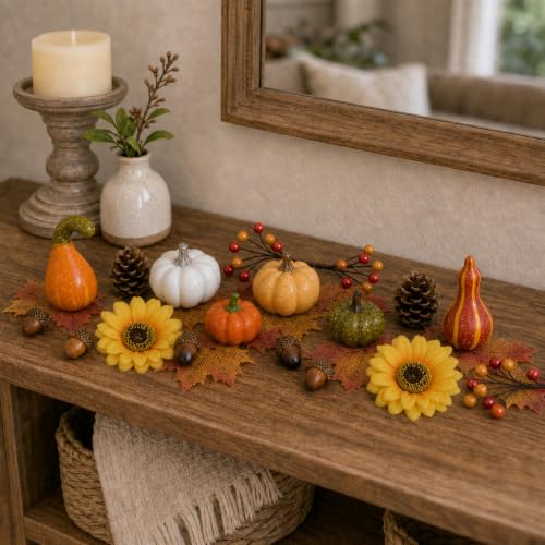 Artificial Pumpkin Decor Set 87PCS Fall Decorations for Halloween Thanksgiving