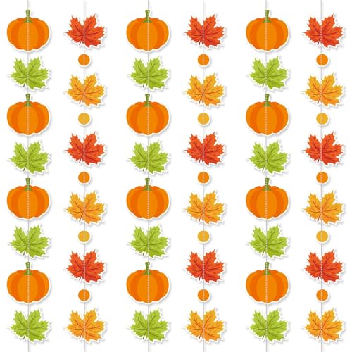 Fall Party Hanging Decorations Maple Leaf & Pumpkin Garland - Fall Color Variation