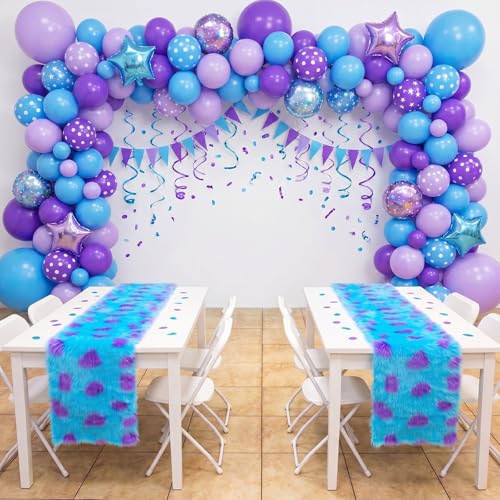 Monster Party Table Runner - Plush Furry Design, 2 Pack, 13x72 Inches - Variation of 2