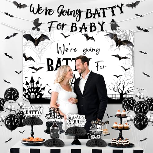 Halloween Baby Shower Bat & Ghost Decoration Kit - Spooky Gothic Party Supplies