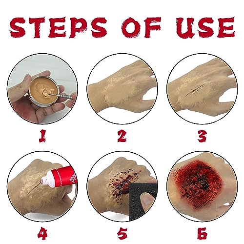 Fake Blood Scar Wax SFX Makeup Kit - Halloween Special Effects Set - Variation A