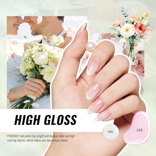Phoenixy 24-Piece Gel Nail Polish Set with Base & Top Coats - Forest Breeze
