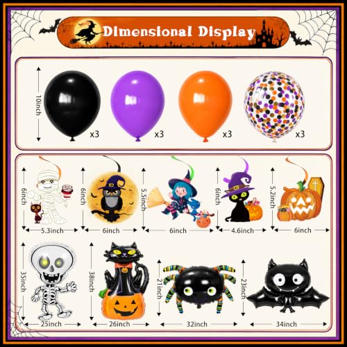 Halloween Party Decorations Set with Banner Balloons and Themed Ornaments
