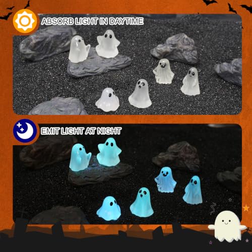 Ghost Car Dashboard Decorations - White Ghost Goth Car Accessories Set of 6