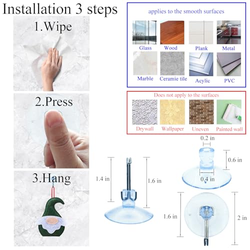Reusable Transparent Suction Cup Hooks for Kitchen Bathroom Window Glass Door