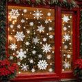 216pcs Christmas Snowflakes Window Clings Decorations - Winter Holiday Decor