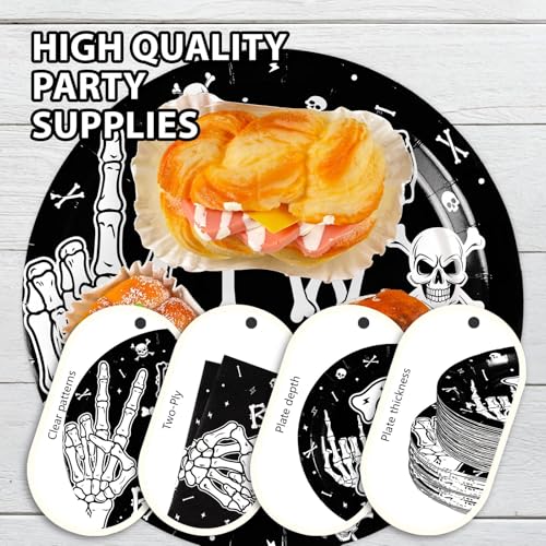168Pc Rock & Roll Bad Two The Bone Birthday Party Supplies Set - For 24 Guests - Variation of This Listing