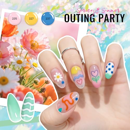 Phoenixy 24-Piece Gel Nail Polish Set with Base & Top Coats - Forest Breeze