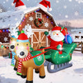 Inflatable Santa Sleigh with Reindeer - 6.7FT Christmas Yard Decor with LED Lights